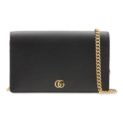 Brieftasche Aus Leder Mit Minikette "gg Marmont"