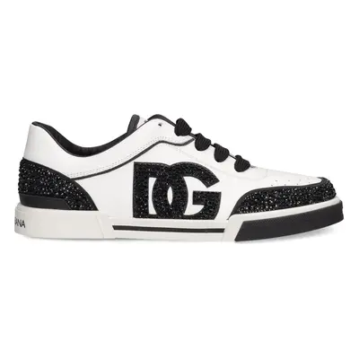 Glitter Lace-up Leather Sneakers W/logo