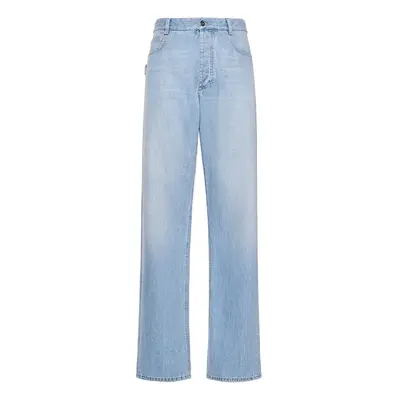 Vintage-jeans Aus Baumwolldenim Mit Weitem Bein