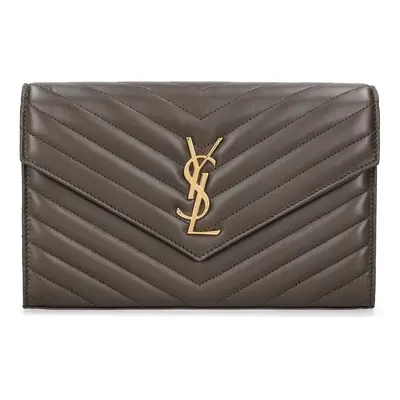 Cassandre Embossed Leather Chain Wallet