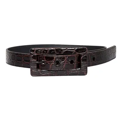 25mm Croc Embossed Leather Belt