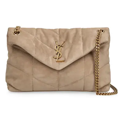 Small Puffer Suede Shoulder Bag
