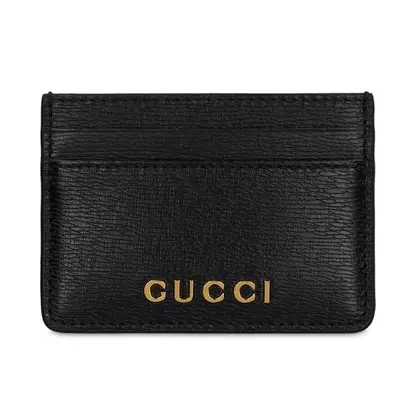 Kartenhülle Aus Leder "gucci Script"