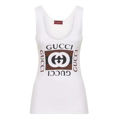 Baumwolltanktop Mit Gucci-print