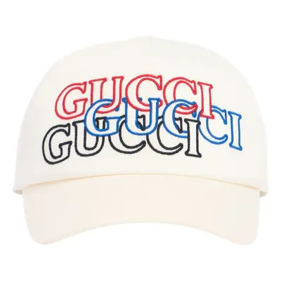 Baseballkappe Aus Baumwolle Mit Gucci-stickerei