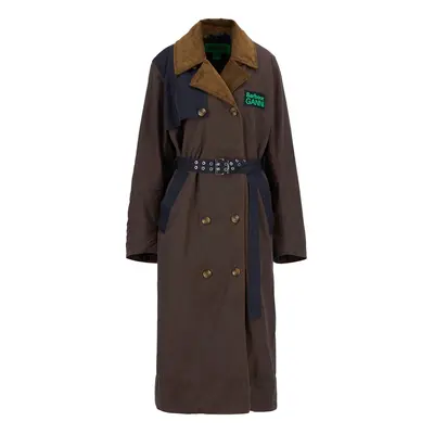 Trenchcoat Mit Gewachstem Logo „barbour X Ganni“