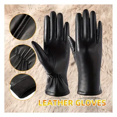 Women's Genuine Leather Gloves - 100% Real Leather, Fashionable Full Finger Gloves For Casual We