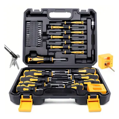 TEMU 43pcs Magnetic Screwdriver Set With Slotted, Phillips, Hex, Torx, And Precision Bits, Chrom