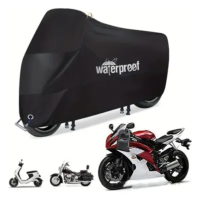 TEMU Motorcycle Covers, Heavy Duty 210d Waterproof Uv Protective Tear Proof Motorbike Cover With