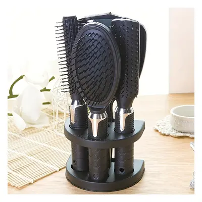 TEMU [popular ] 4pcs Professional Salon Hair Comb Set With Mirror And Holder Stand, Hair Cutting