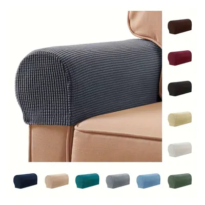 TEMU 2pcs/set Stretch Armrest Covers Spandex Arm Covers For Chairs Couch Sofa Elastic Plaid Patt