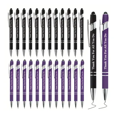 TEMU 1pc, 24pcs Business Black&cute Purple Ballpoint Pen With Stylus Tip. Employee Appreciation 