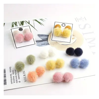 50pcs/100pcs Imitation Mink Fur Ball Pendant Cute Korean Style Fur Ball Charms Pompom Pendants F