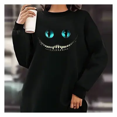 TEMU Women's Autumn And Winter New Printed Plus Fleece Casual Sweater Dress