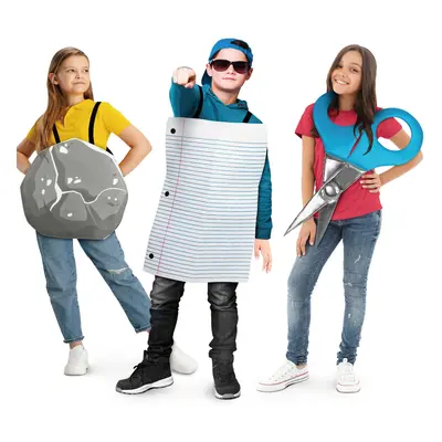 3pcs Rock Paper Scissors Halloween Clothing Group Pack, Boys And Girls Party Clothes, Funny Clot