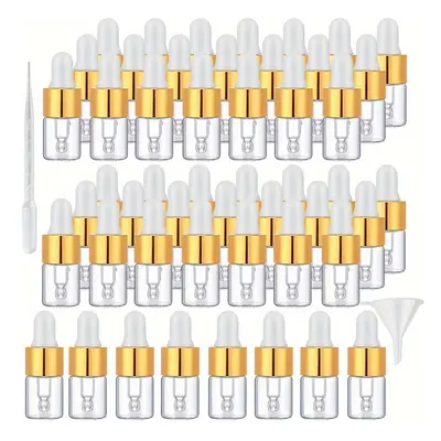 TEMU 2ml Clear 50pcs Essential Oil Dropper Bottles 2ml Small Clear Glass Dropper Bottles Perfume