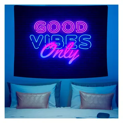 TEMU 1pc Colorful Fluorescent Tapestry For Living Room, Bedroom, Dorm Room - Uv Blacklight Tapes