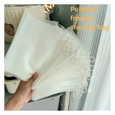 TEMU [popular ] 20pcs Large Frosted Transparent Ziplock Bags - Waterproof, Portable & Storage Fo