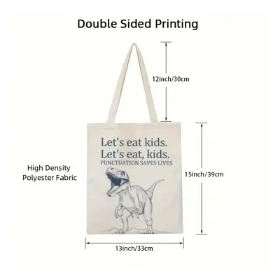 Canvas Tote Bag, Funny Let's Eat Luggage Bag, Grocery Bag Shopping Bags Gift Bags, Traveling Bag