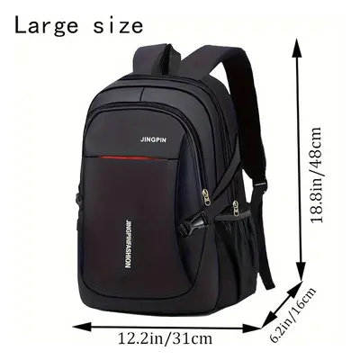 TEMU 1pc Leisure Nylon Simple Backpack, Large Capacity Computer Travel Bag