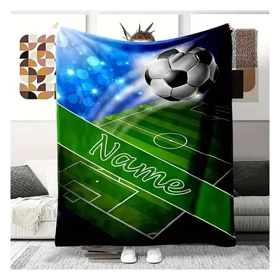 TEMU Custom Football-themed Flannel Throw Blanket - Soft, Cozy & For Couch, Bed, Office Decor - 