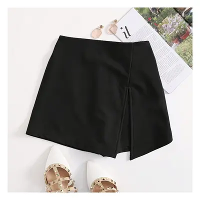 TEMU Solid Color High Waist Shorts, Casual Split Hem Skort For , Women's Clothing