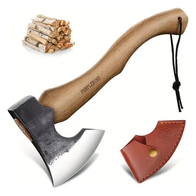 Axe Wooden Columns 38.5 Cm Hand With Sheath, Survival Axe Split Axe, Outdoor Bushcraft Axe For C