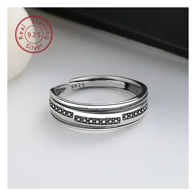 1pc Sterling Silver Open Ring Hip Hop Style Finger Ring Jewelry Decoration For Women Daily Wear