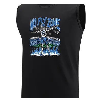 TEMU No Fly Zone Print Plus Size Men's Cotton Tank Top, Sports Fitness Sleeveless Tee, Breathabl