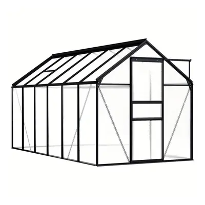 Anthracite Aluminium Greenhouse 7.03 MÂ², Garden Greenhouse, Outdoor Shed For Vegetable Plants, 