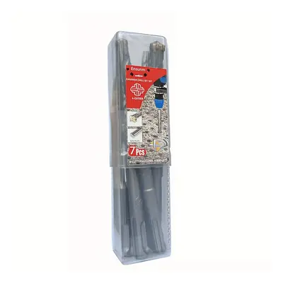 TEMU 7-piece Tungsten Steel Sds Plus Drill Bit Set, Grey, Phillips Head, , No Assembly, Home Dec