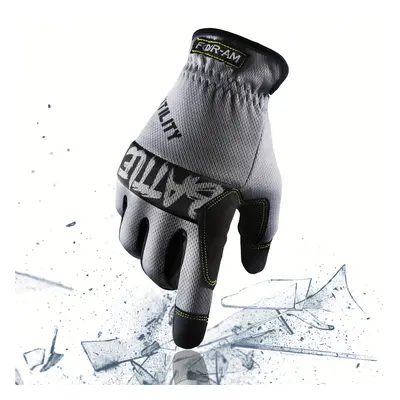 1pair Cool Breathable Punk Gray Gloves, Full Finger Anti-slip Touch Screen Gloves, Sizes, For Cy