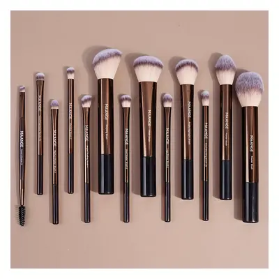 TEMU Maange 13-piece Makeup Brush Set - Professional Nylon Bristle Wand Brushes For Foundation, 