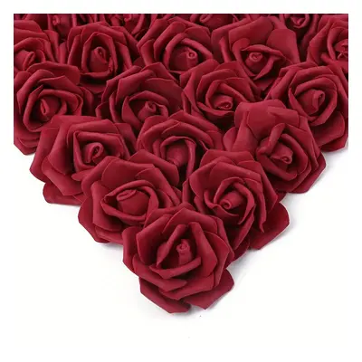 TEMU 100pcs Artificial Foam Roses, Foam Flower Bulk Fake Rose Flowers Head For Diy Crafts, Weddi