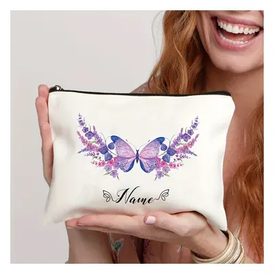 TEMU Pc Personalized Name Text Butterfly Print Girl Makeup Cosmetic Pouch Travel Storage Bags Or