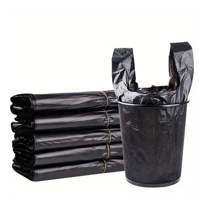 TEMU Pack Extra Strong Thickening Type Black Trash Bags With Handles - Leak-proof, Durable Plast