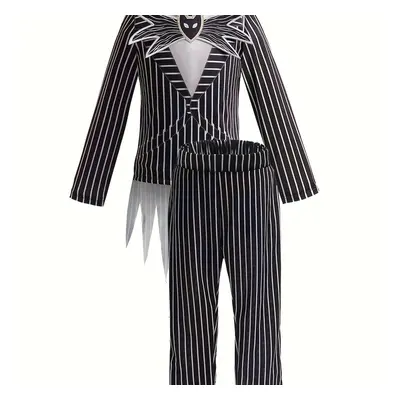 Themed Party Outfit For Boys - Black And White Striped Long Sleeve Top & Pants - Movie Character