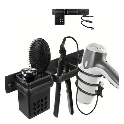 TEMU Space-saving Hair Dryer & Straightener Holder - Metal, No Scent, Ideal For Long Hair Types