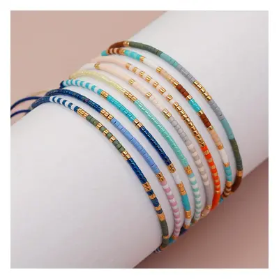 TEMU New Bohemian Color Bead Handmade Beaded Extremely Fine Women's Bracelet