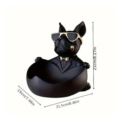 TEMU Chic French Bulldog Resin Figurine - Bookshelf, Living Room, Office Decor | Ideal Day, New 