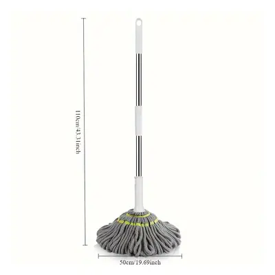 TEMU Self-wringing String Mop For - Wet And Dry Rotary Mop For Living Room, Bedroom, Toilet, Kit