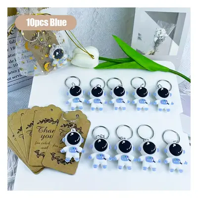 TEMU Astronaut Keychain Set - Pvc Space Keyring Pack With Star Moon Organza Bag And Thank You Ta