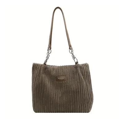 TEMU Tote Bag For - , Spacious Shoulder & Handbag Zip - For , School, , And - In Khaki, ,