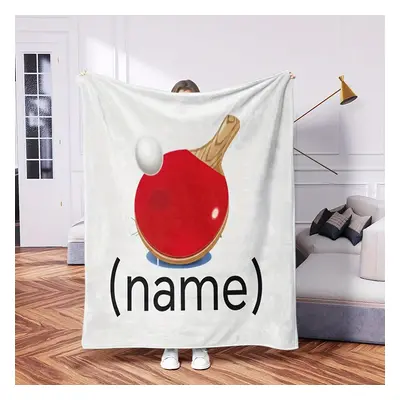 TEMU Personalized Pong Name Blanket - Soft Flannel, Perfect Gift For Table Tennis Enthusiasts, -