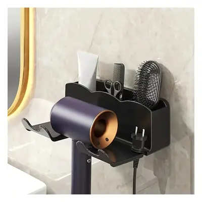 TEMU 1pc Hair Dryer Holder, Blow Dryer Rack, No Drilling Wall Mounted & , Hair Dryer Stand, Bedr