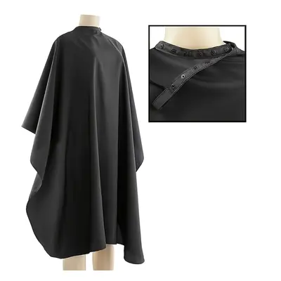 TEMU Waterproof Black Haircut Cape For Salon & Barber - Polyester, Ideal For Men & Adults