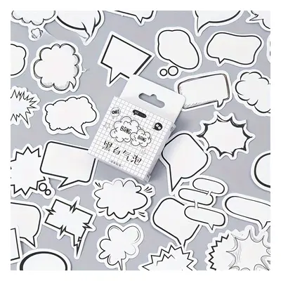 TEMU Box Black And White Bubble Album Decorative Paper Craft Scrapbook Label Stickers - Semi-glo