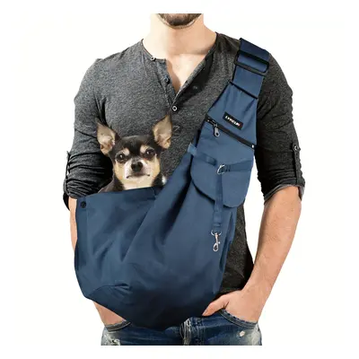 1pc Large Capacity Dog Sling Carrier, Adjustable Dog Shoulder, Lightweight And Breathable Pet Ba