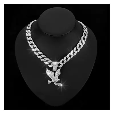 TEMU Eagle Pendant With 15mm Cuban Chain, New European And American Personalized Eagle Pendant C