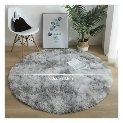 TEMU Light Gray Plush Non-slip Area Rug - Washable, Stain-resistant Carpet For Living Room & Bed